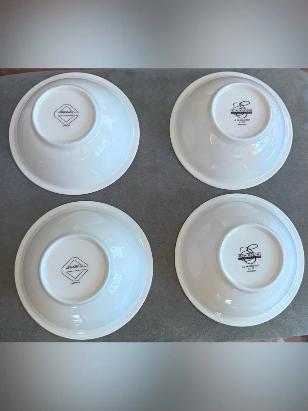 Vintage Epoch Chef Illustration White Ceramic Bowls - Set of 4, Le Restaurant